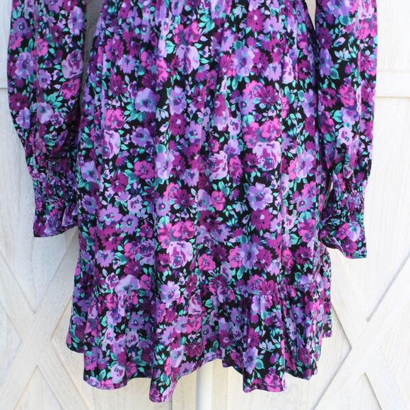 Wild Fable Long Sleeve Floral Mini Dress M - Picture 4 of 13